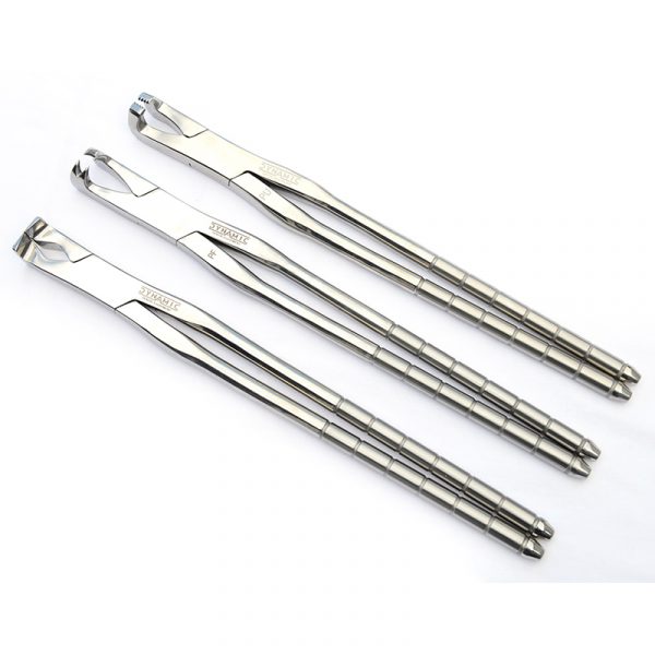Set of 3 Pony Forceps (Four Root, Serrated, Spreader)